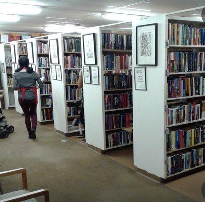 This room contains books that are for sale. No book is over $1