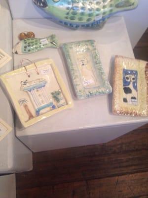 Ceramic catch alls for the kitty lover!!  Artist....Eileen Hendren