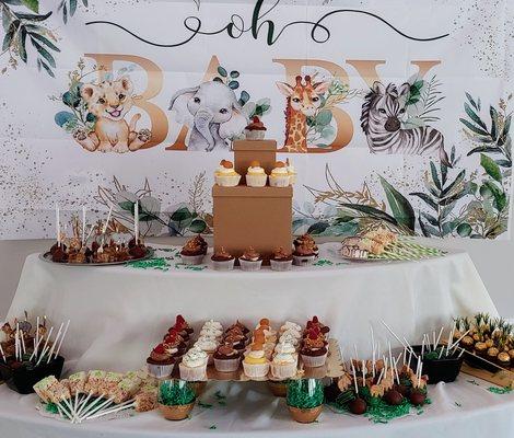 Custom sweet table by professional catering staff.