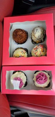 Box of delicious cupcakes