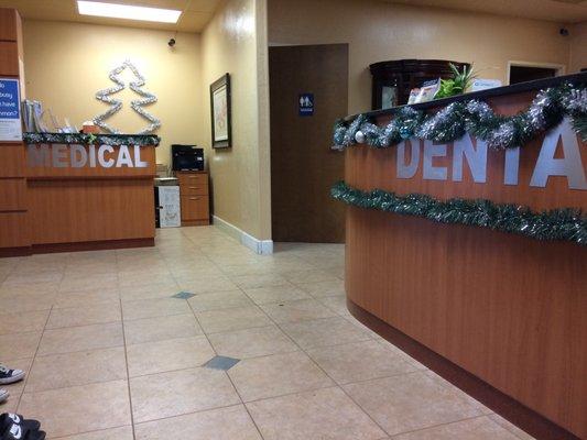 Combined medical office with a dental office.