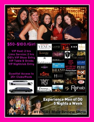 Girls Night Out/Bachelorette VIP Party Package.  Contact Stacia for booking: (702) 449 8559