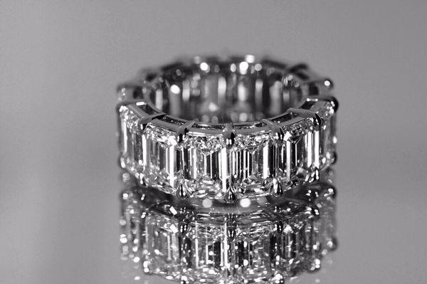 Emerald cut eternity band