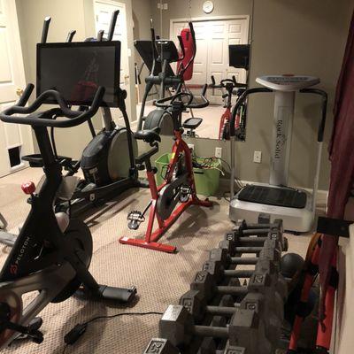 Cardio equipment and weight rack