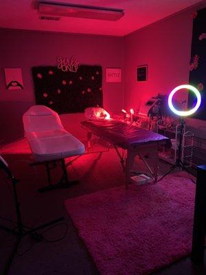 Our wax/treatment room provides the ultimate vibe