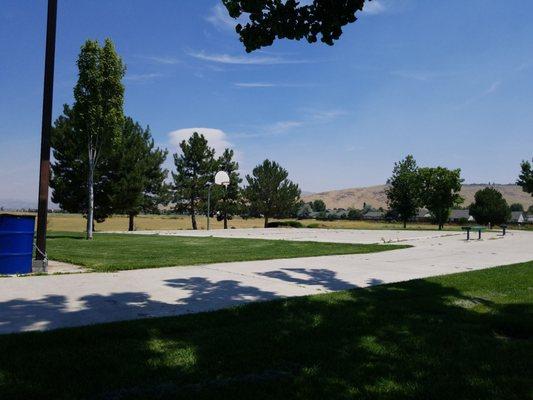 Half court basketball area