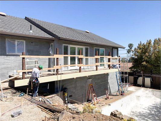 Second story addition and pool remodeling