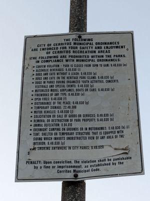 Park rules and regulations