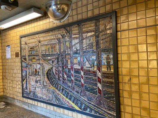 NYC subway station mosaic by Edith Kramer