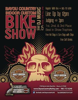 CUSTOM BIKE SHOW THIS WEEKEND!  IT'S INDOORS, IT'S FREE, AND YOU CAN WIN TROPHIES AND PRIZES.