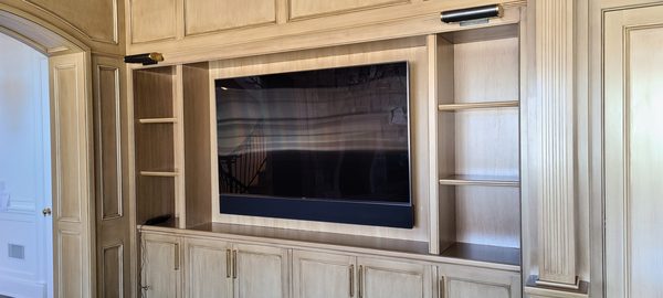 TV with Leon custom width-matching speaker bar