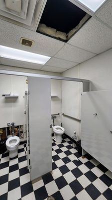 Women's restroom, accessible stall. March 2024.