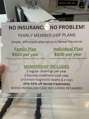 Cool option for those who don't have insurance!