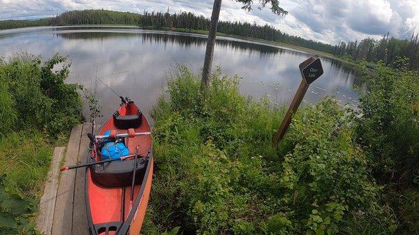 Char Lake portage with a Canoe and fishing package.