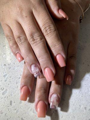 Acrylic gel encapsulated butterfly design.