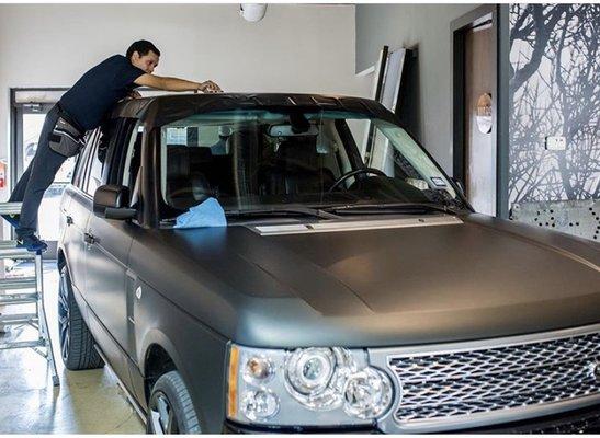 Land Rover Wrapped in Matte Black