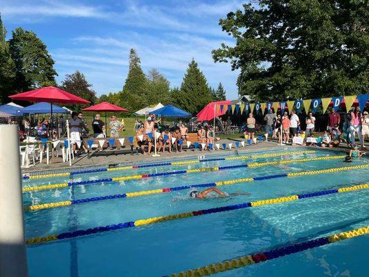 Swim team warm-ups