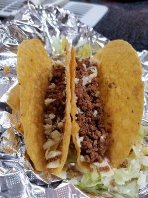 Meat in the tacos