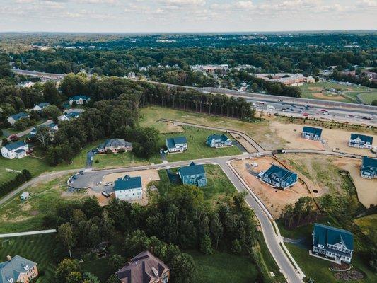 Progress at Oakton View (30 acres) development in northern Virginia.