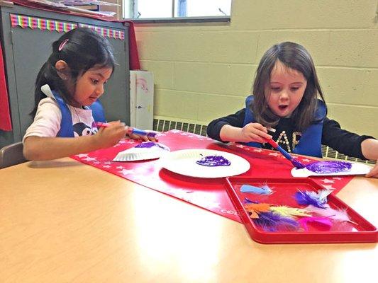 Art projects are incorporated into all of our courses, allowing students to express their ideas while also practicing fine motor skills.