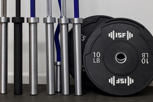 ISF Commercial Level barbells and weight plates in stock now