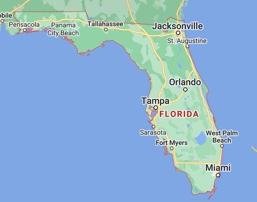 We provide services to the entire state of Florida.