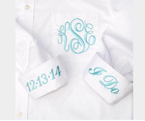 You can look lovely even when getting ready on your special day!  We can personalize button up shirts for you and your bridesmaids!