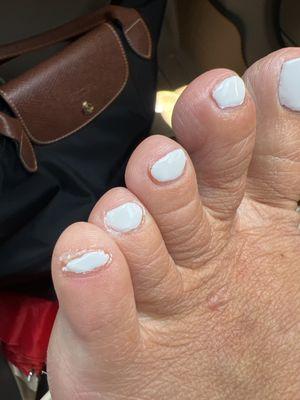 Pinky toe not fully painted