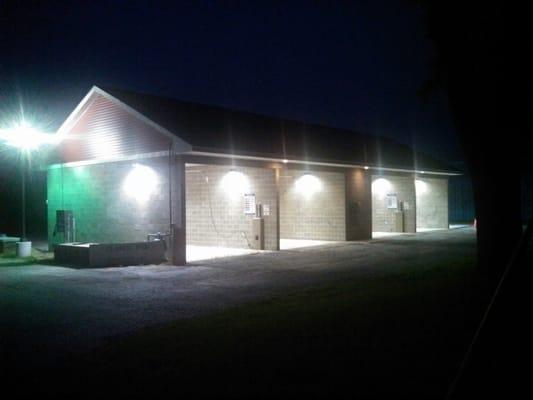 The NEW car wash (as of 2013) at night!