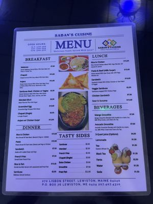 menu