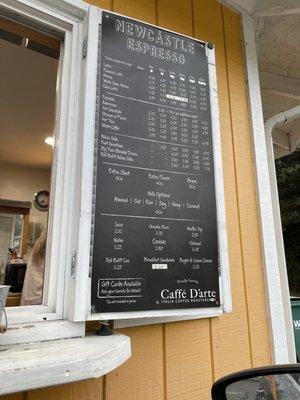 Espresso Menu