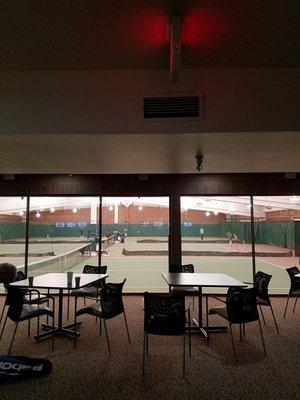 View of some of the indoor tennis courts