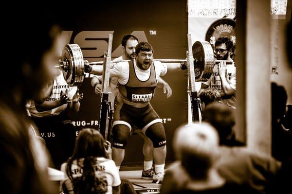 Local Athlete Ross Tyner at our USAPL Citadel Nutrition Open.