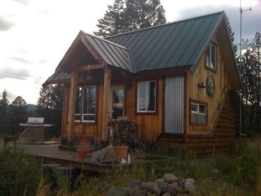 Small, custom, solar-powered cabin in the wilderness