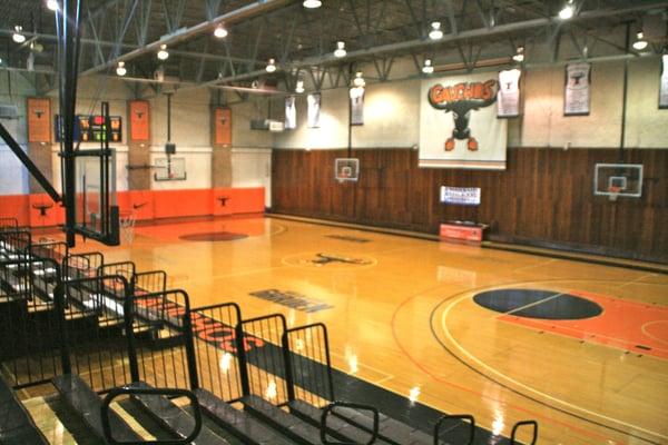 Bleacher view of our court from the south wing of the Gauchos Gym.