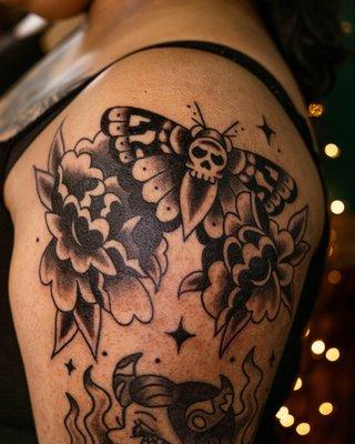 Moth Tattoo by Toni PNW