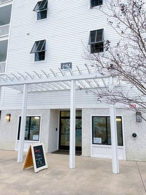 Entrance door for building 2163 in Harrington Square Apartments