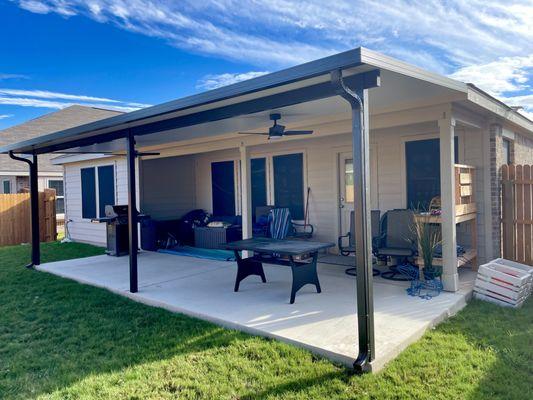 Insulated patio cover done in San Antonio, Tx