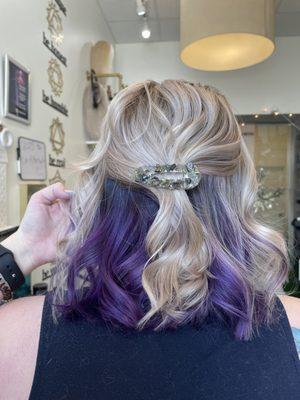 Dimensional blonde with rainbow color