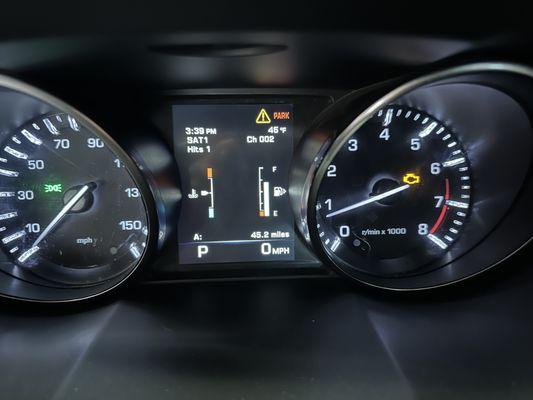 2-wheel drive traction control alert and check engine light