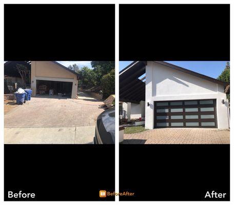 Install New Full view style Garage Door with white laminate Windows in Woodland Hills BY SOL Garage Door And Gate .