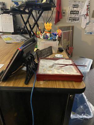 Zen sand pit in counseling office