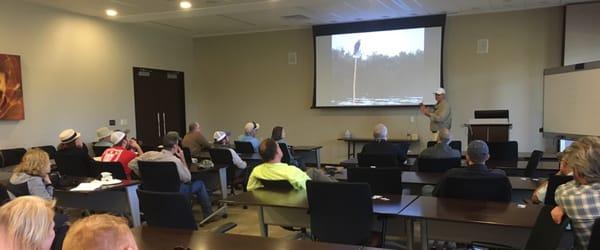 Presentation, hear showing a fishing bird.  Always good to pick up hints from Mother Nature!