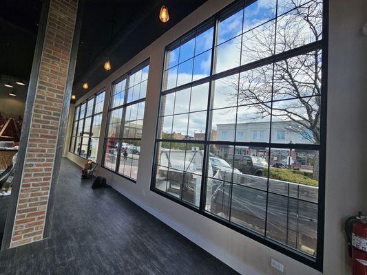 Interior view of my restaurant's windows.