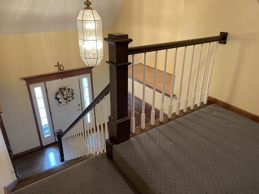 New Staircase & New Handrails, stained DarkWalnut, 3 coats of Satin finish