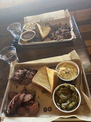 Brisket plate and 2 meat plate