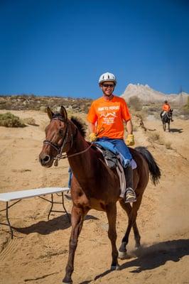 John and his horse Rocky crossing the finish line. Super horse!