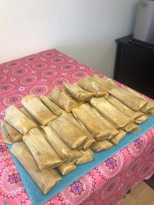 Beef, pork, chicken, turkey, jalapeño cheese and green chili cheese tamales