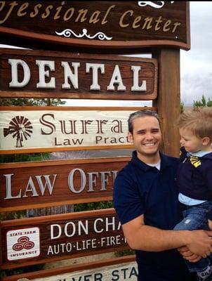 This is him & one of his sons by his dental office sign on lakeside! :) how cute!