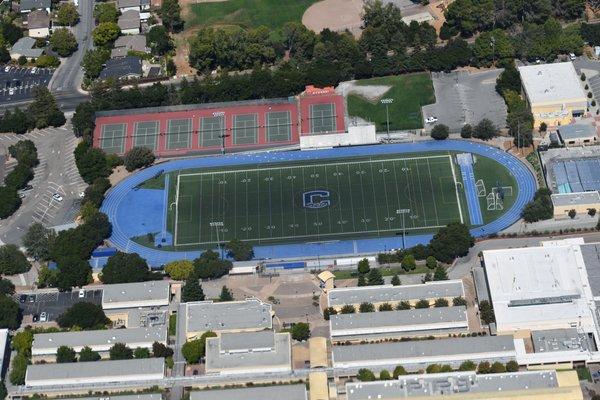 As seen from the air as I was flying over in my helicopter